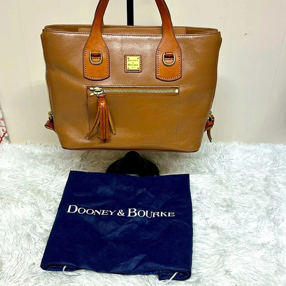 Dooney & Bourke Morgan Saddle Tan Shoulder-Satchel Bag Pebbled  leather - Picture 1 of 15